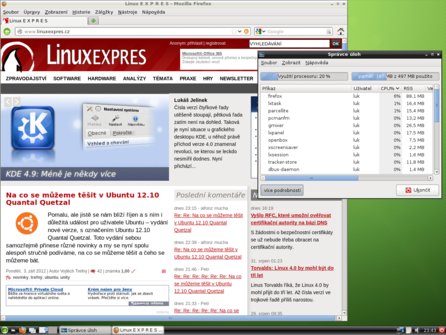 Webový prohlížeč Firefox v prostředí LXDE