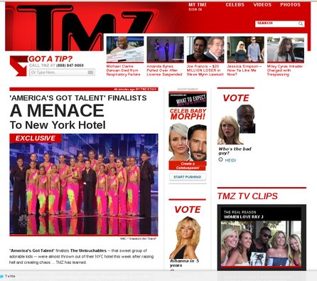 Blog tmz.com (známé bulvární médium)