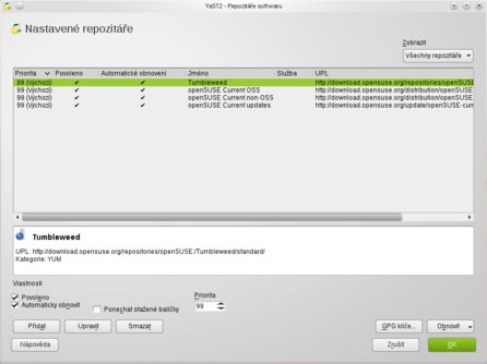 Repozitáře pro Tumbleweed