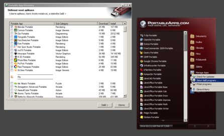 Instalace nových aplikací prostřednictvím PortableApps.com store