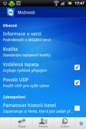 Nastavení aplikace pro Android