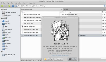 Thunar 1.6.0, screenshot vytvořil @Moriarty_cz