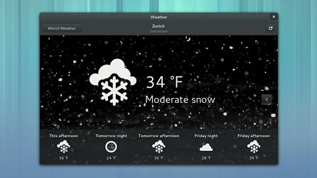 Nová aplikace na sledování počasí (oficiální screenshot)