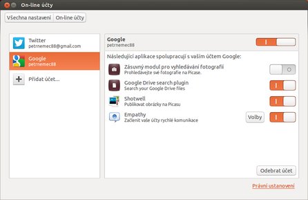 Nastavení On-line účtů