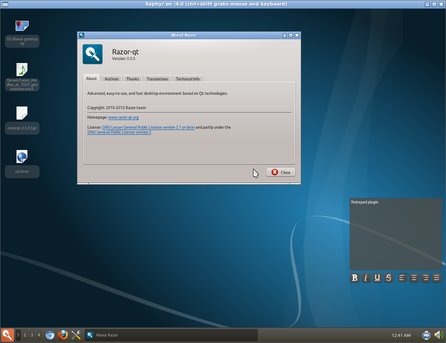 Razor-qt ve verzi 0.5.0