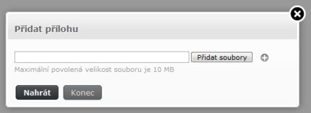 Formulář pro přidávání souborů