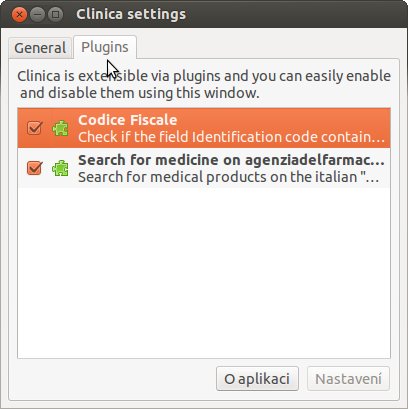 Nastavení aplikace Clinica