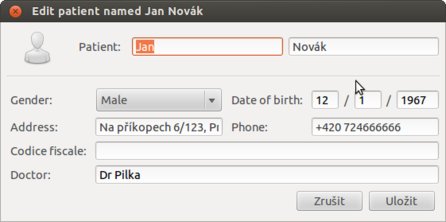 Základní údaje o pacientovi