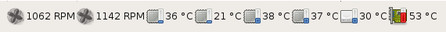 Applet Monitorování hardwaru na panelu