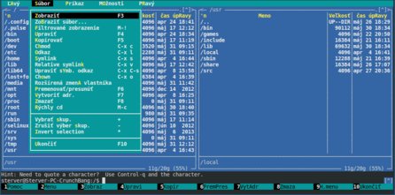 Ukážka Midnight Commanderu