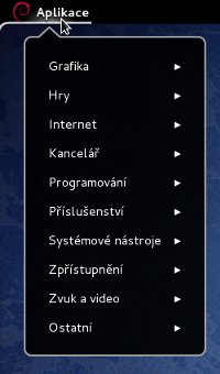 Rozbalovací menu aplikací