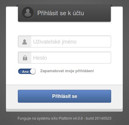 Přihlášení do prostředí eXo Platform