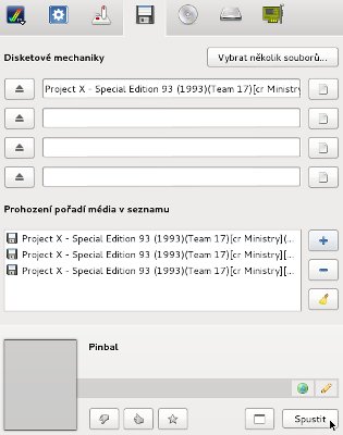 Nastavení pro manuální výměnu obrazů disket v emulaci