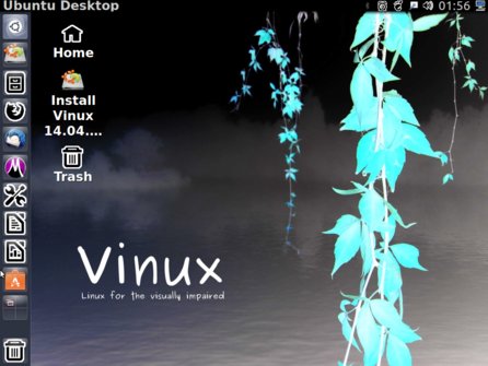 Pracovná plocha distribúcie Vinux 5.0 (Unity)