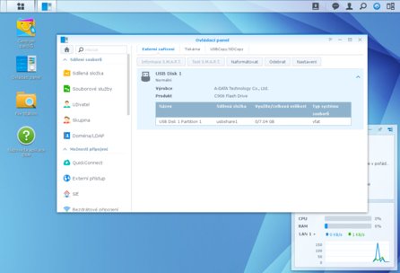 Informace o flash disku připojeném přes USB