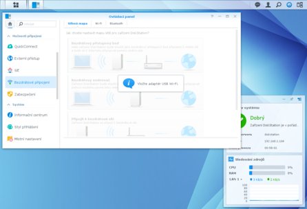 Pro zprovoznění WiFi je potřeba připojit adaptér
