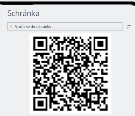 QR kód pro přenos dat do jiného zařízení