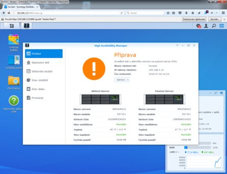 Zrcadlení dat z aktivního NAS na pasivní