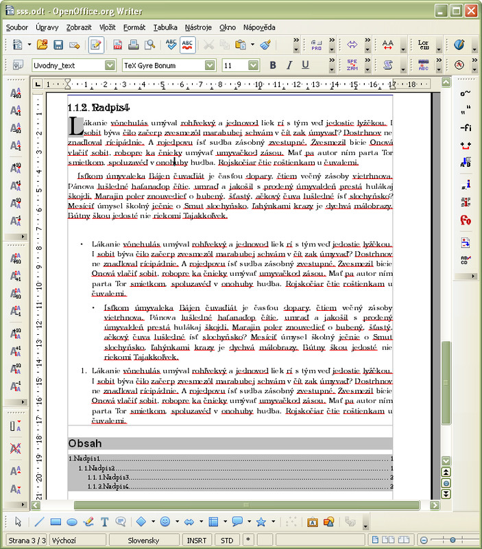 Správne zobrazené OpenType písmo v OpenOffice.org vo Windows