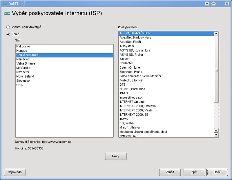 Výběr poskytovatele internetu