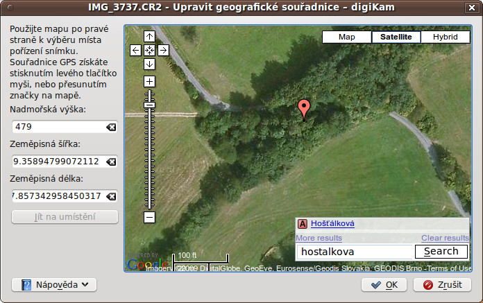 digiKam – přiřazení GPS údajů