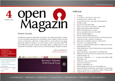 Titulní strana čtvrtého letošního OpenMagazinu