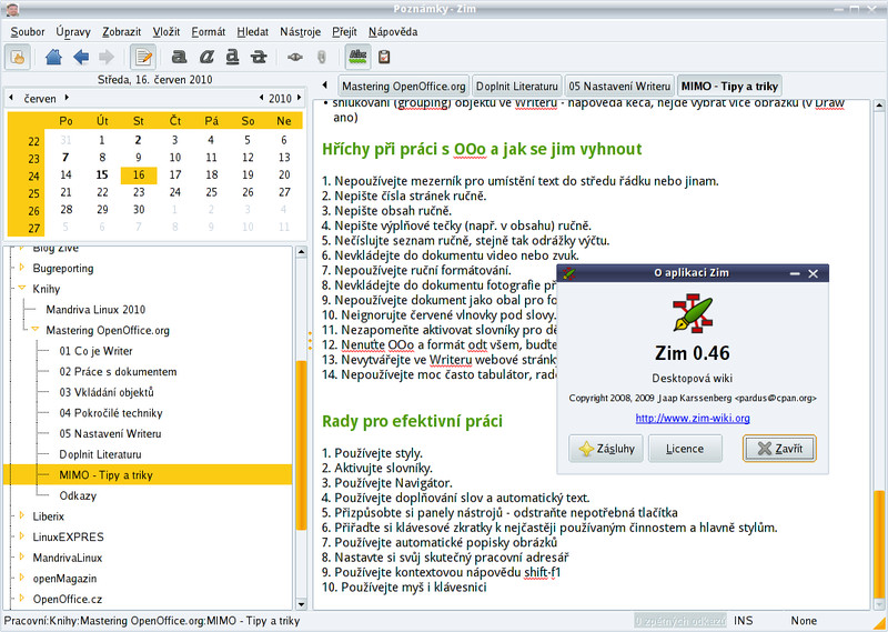 Zim - desktopová wiki