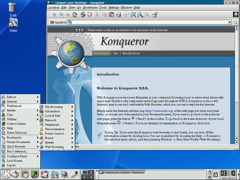 KDE 2.2.2 (KDE development team, Wikipedia)