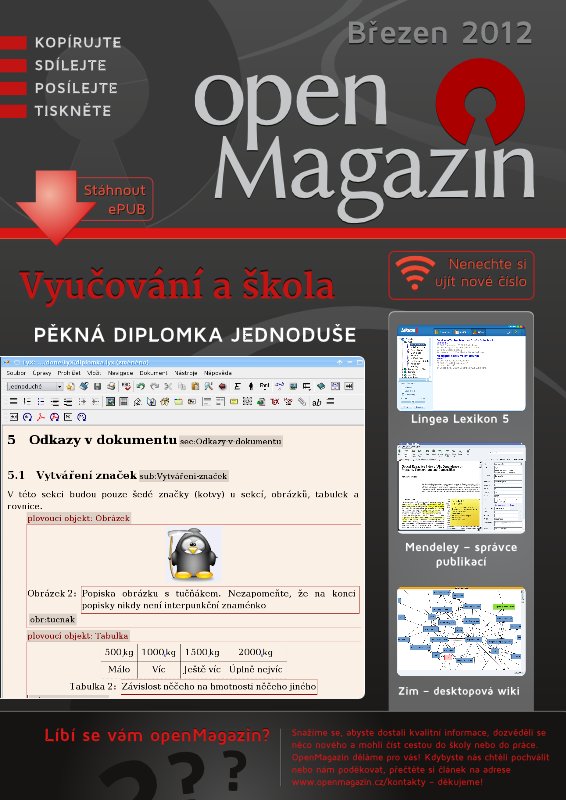 Titulní strana openMagazinu