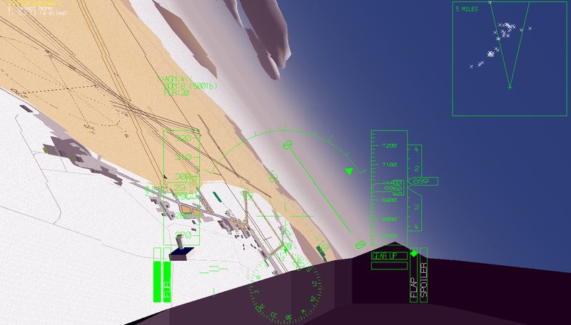 Pohled z pilotní kabiny B-2 Northrop Grumman