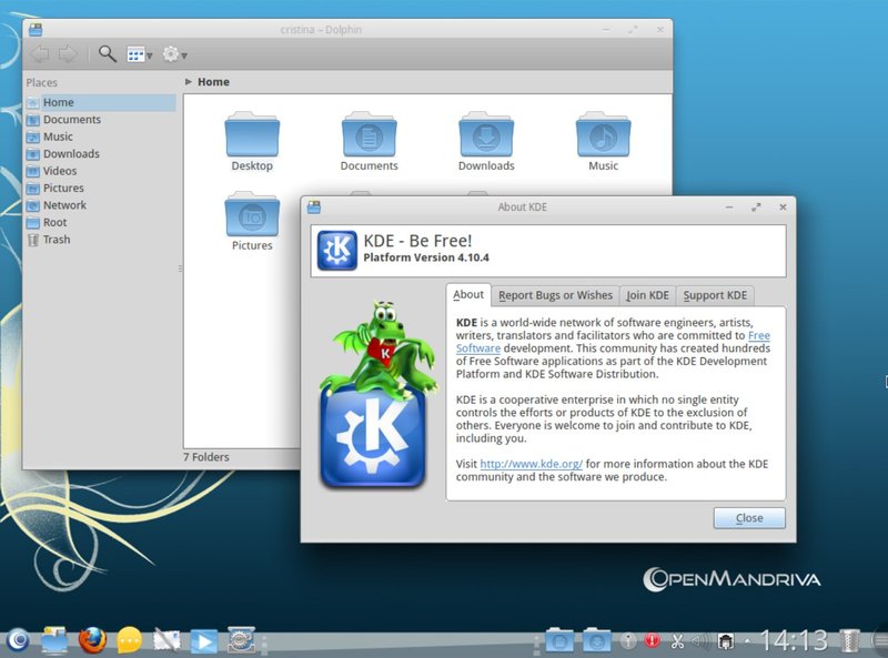 OpenMandriva a KDE 4.10.4