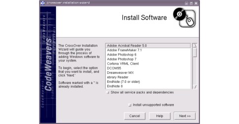 CrossOver Office ponúka inštalovať „optimalizované" aplikácie Windows