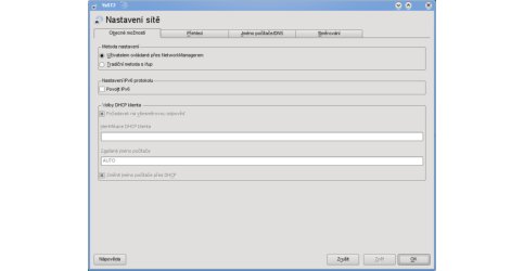 Nastavení sítě - obecné možnosti
