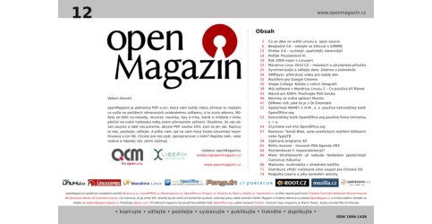 Titulní strana dvanáctého openMagazinu