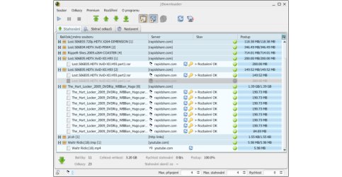 Seznam stahovaných souborů