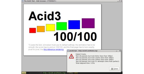 Testovací stránka webových standardů projektu Acid3