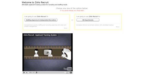 Zoho Recruit – volba způsobu používání