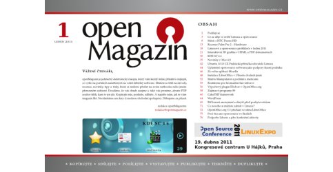 Kliknutím na obrázek si stáhnete openMagazin 01/2011 ve formátu PDF