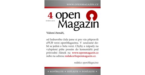 Kliknutím na obrázek stáhnete openMagazin 04/2011 ve formátu ePub