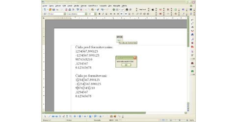 Ukážka čísiel pred a po formátovaní (obrázok je montáž dvoch zosnímaných obrazoviek – čísiel pred a po formátovaní)