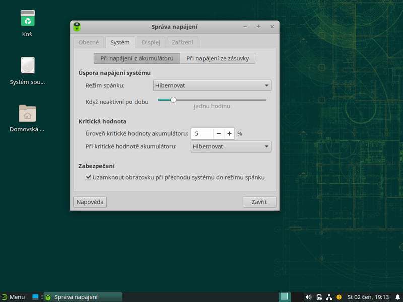 Xfce 4.16: Správa napájení - zjednodušení dialogu