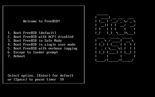 Bootovacie menu tiež vo FreeBSD kedysi nebolo