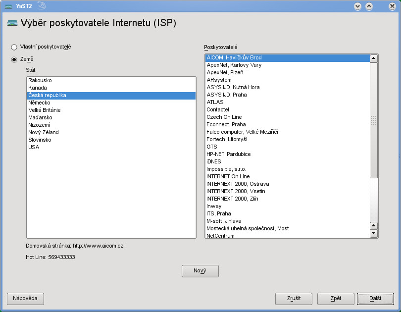 Výběr poskytovatele internetu
