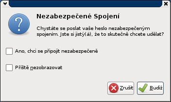 Připojujete se přes nezabezpečené spojení