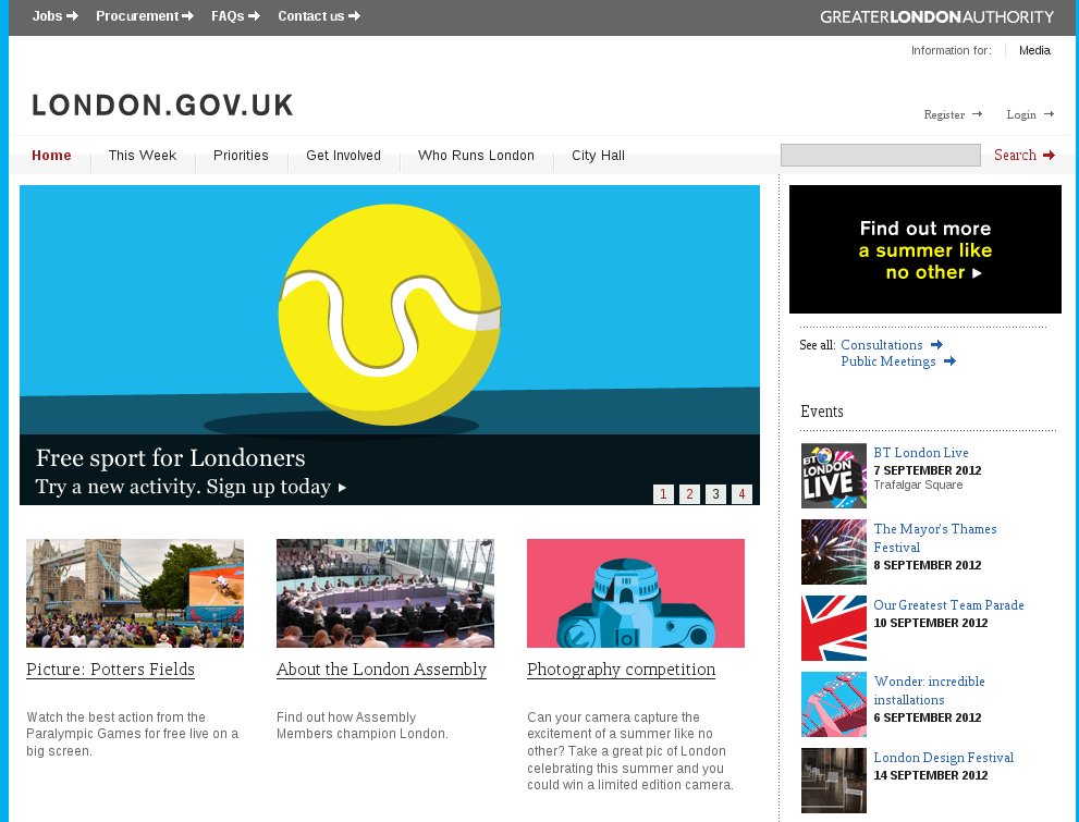 Ukázka Drupalu: Webové stránky Londýna