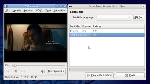 Stahování titulků v Totemu