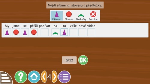 GCompris 4.0 - aktivita Určování slovních druhů