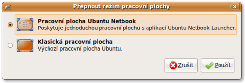 Výběr mezi jednotlivými prostředími