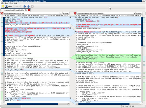 Jak je vidět, hodí se Meld i na porovnávání konfiguračních souborů