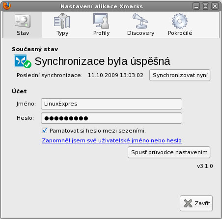 Xmarks: Přihlášení k účtu